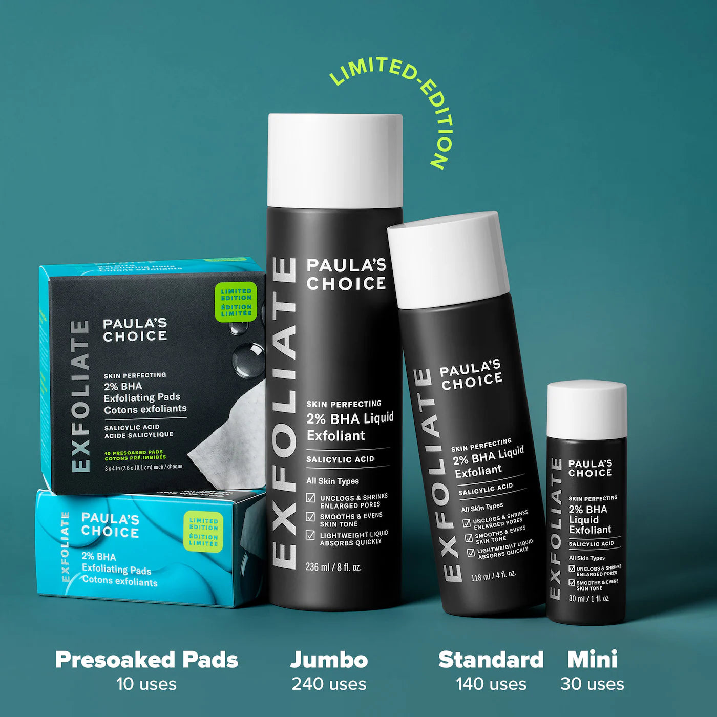 Skin Perfecting 2% BHA Exfoliating Toner Pads for Clear Skin