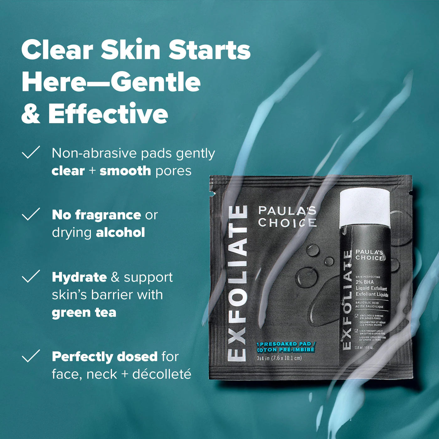 Skin Perfecting 2% BHA Exfoliating Toner Pads for Clear Skin