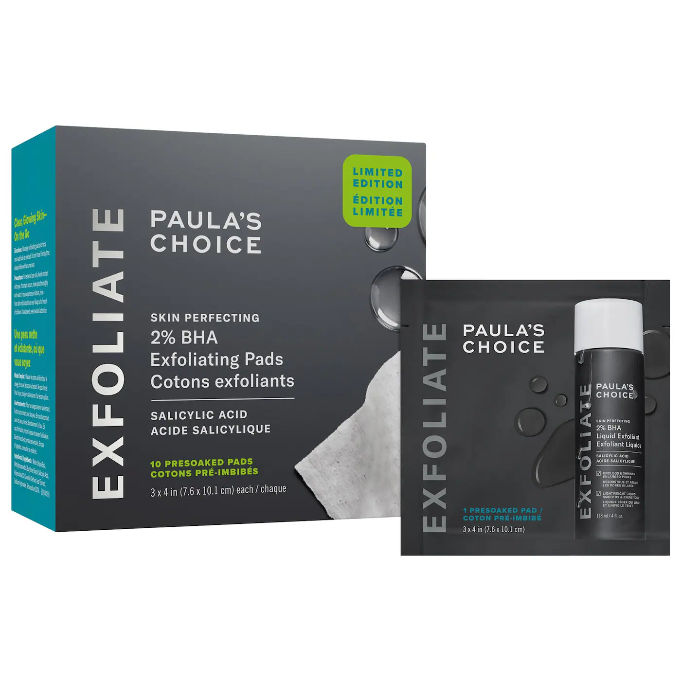 Skin Perfecting 2% BHA Exfoliating Toner Pads for Clear Skin