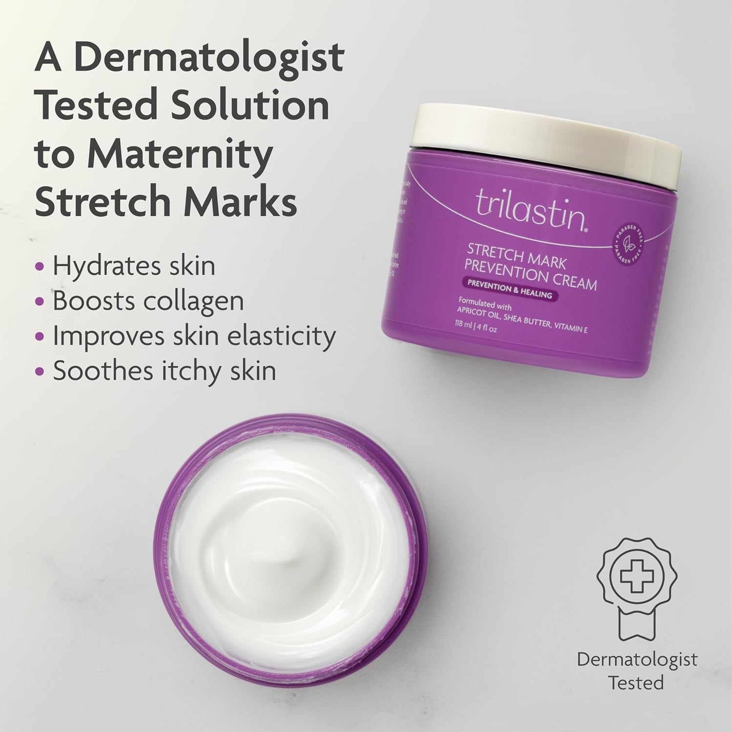 Trilastin Stretch Mark Cream for Pregnancy – Hydrating Belly Cream for Pregnant Women