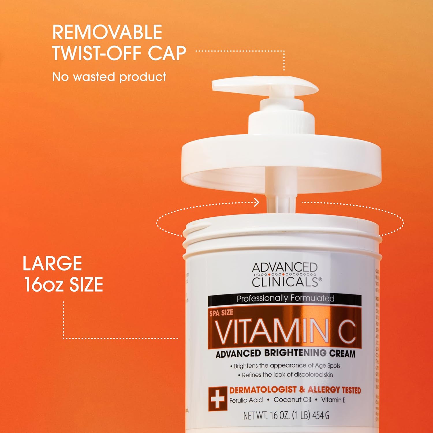 Advanced Clinicals Vitamin C Cream Face Moisturizer & Body Lotion