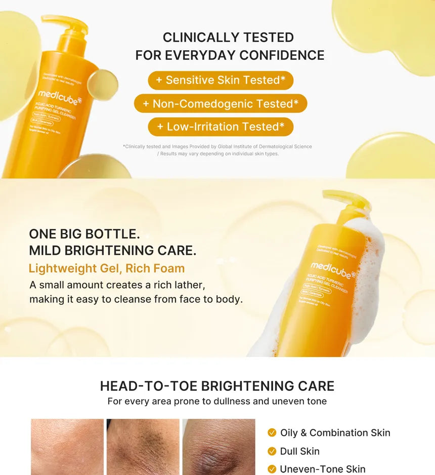 medicube kojic acid turmeric purifying gel cleanser