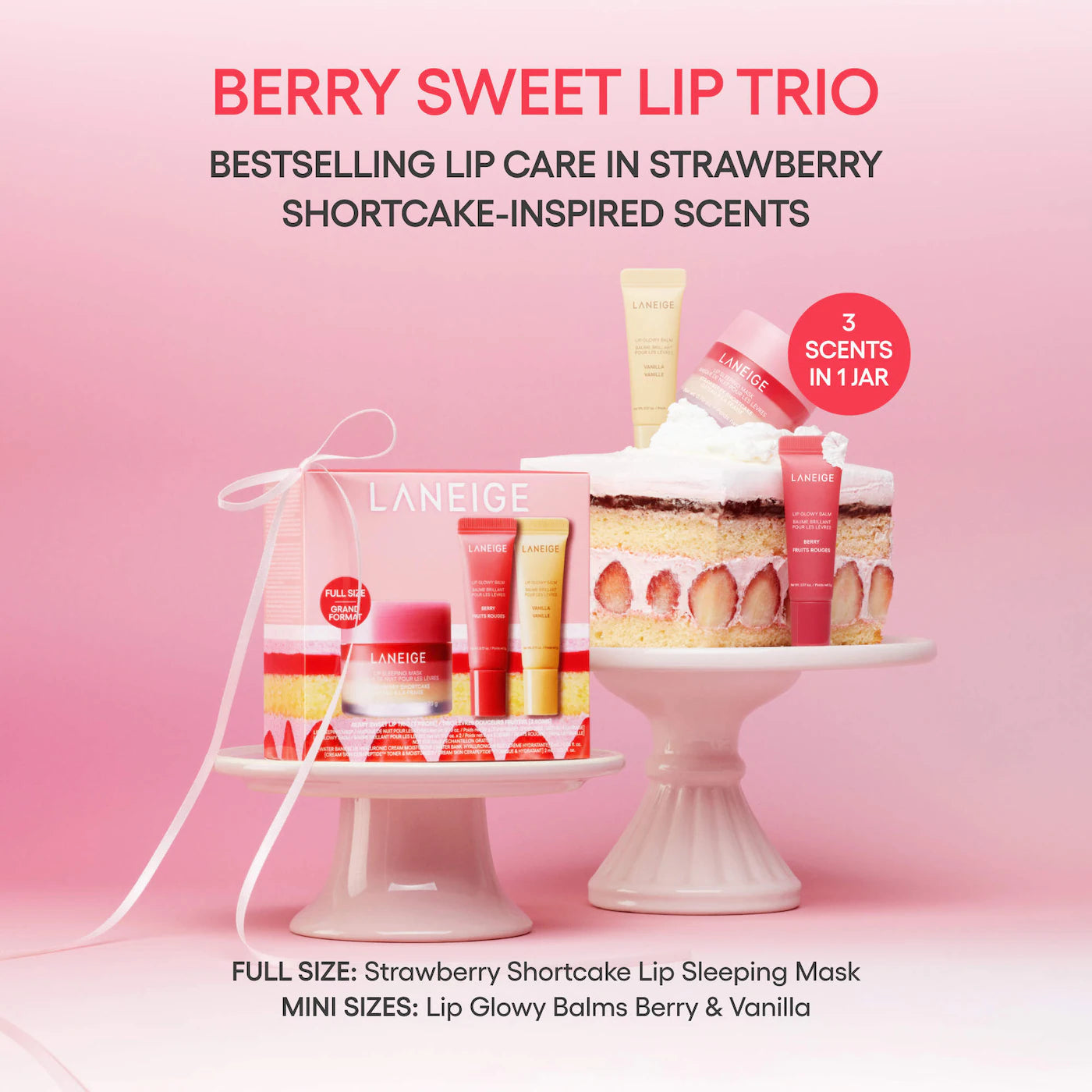 LANEIGE  Berry Sweet Lip Treatment Minis Trio Set