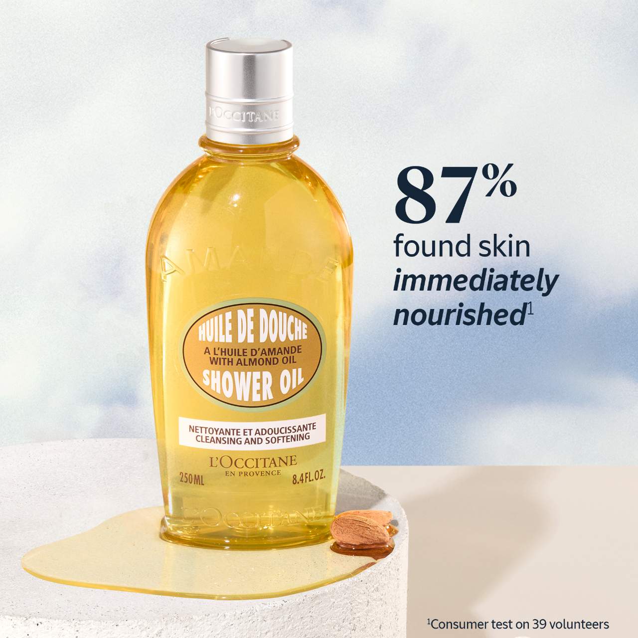 Cleansing And Softening Refillable Shower Oil With Almond Oil