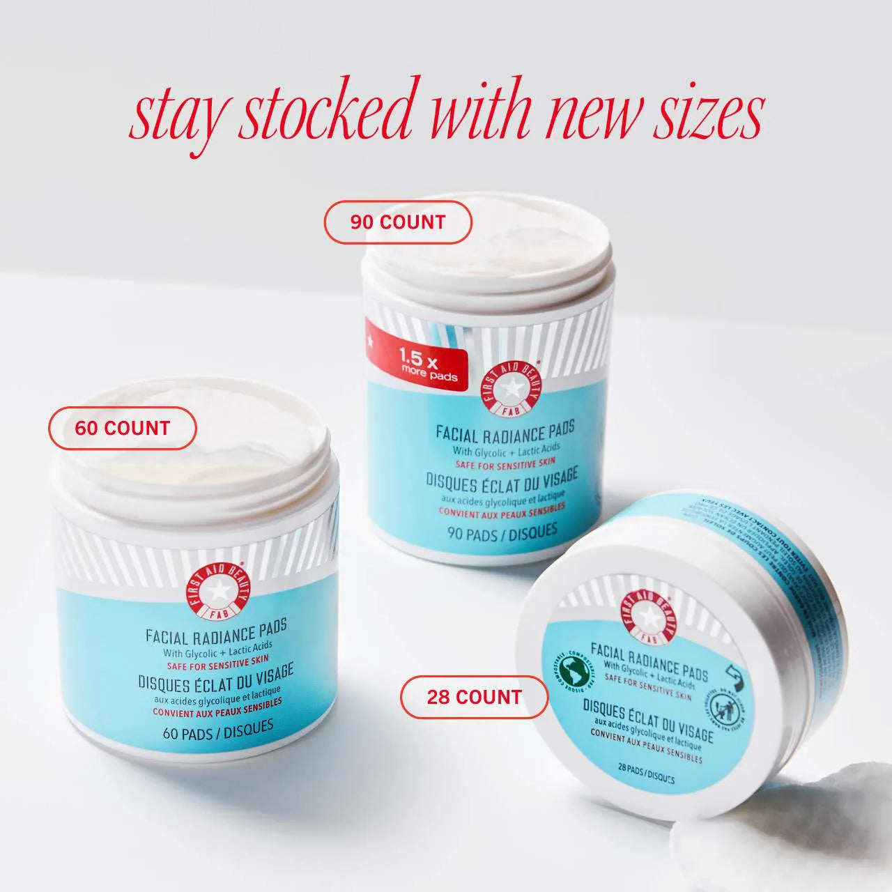 Facial Radiance Pads with Glycolic + Lactic Acids – Exfoliating Pads with AHA