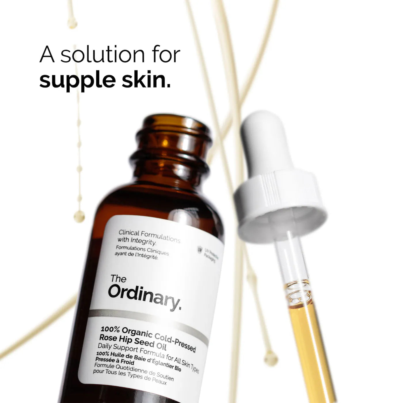 100% Organic Cold-Pressed Rose Hip Seed Oil for Skin Elascicity
