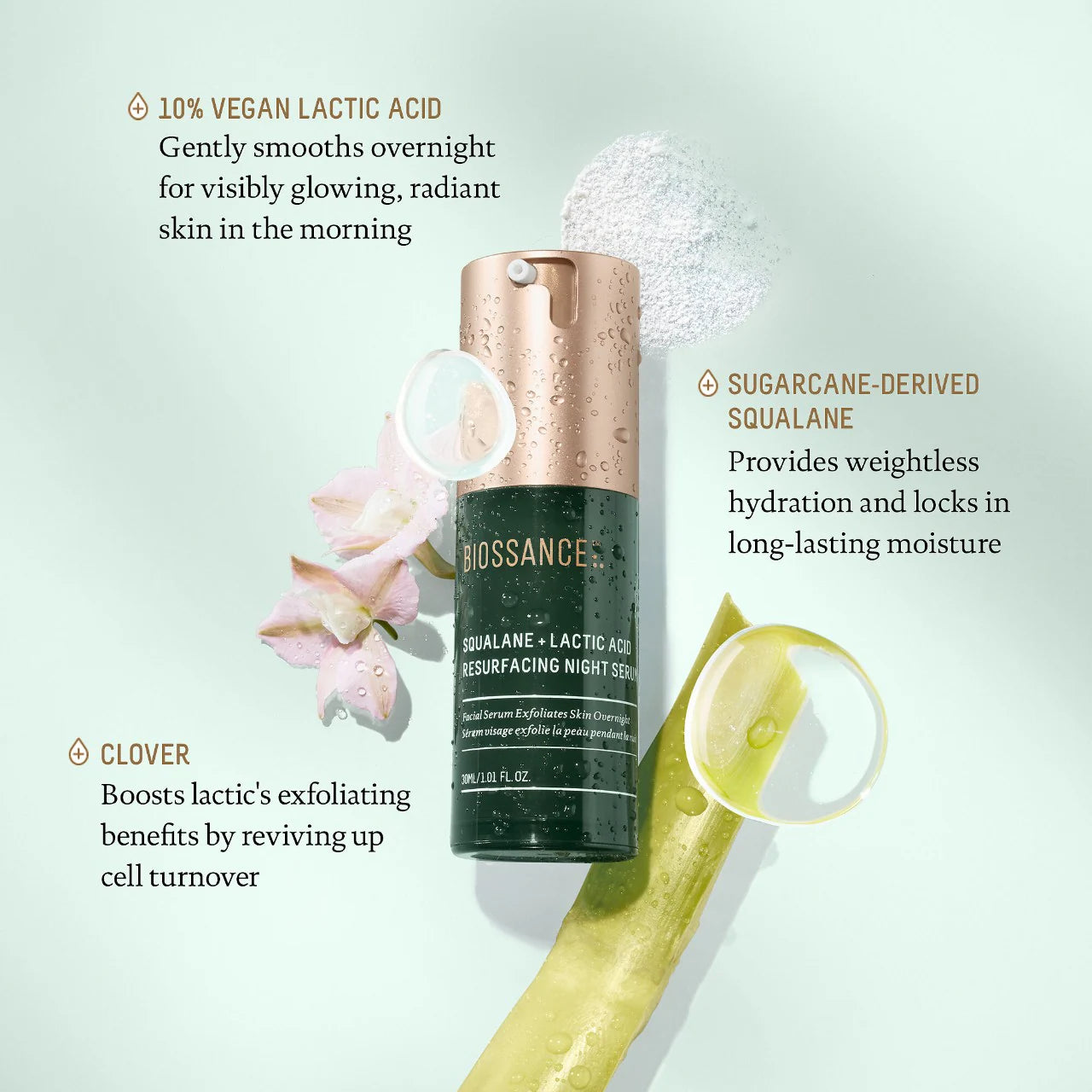 Squalane + 10% Lactic Acid Resurfacing Night Serum