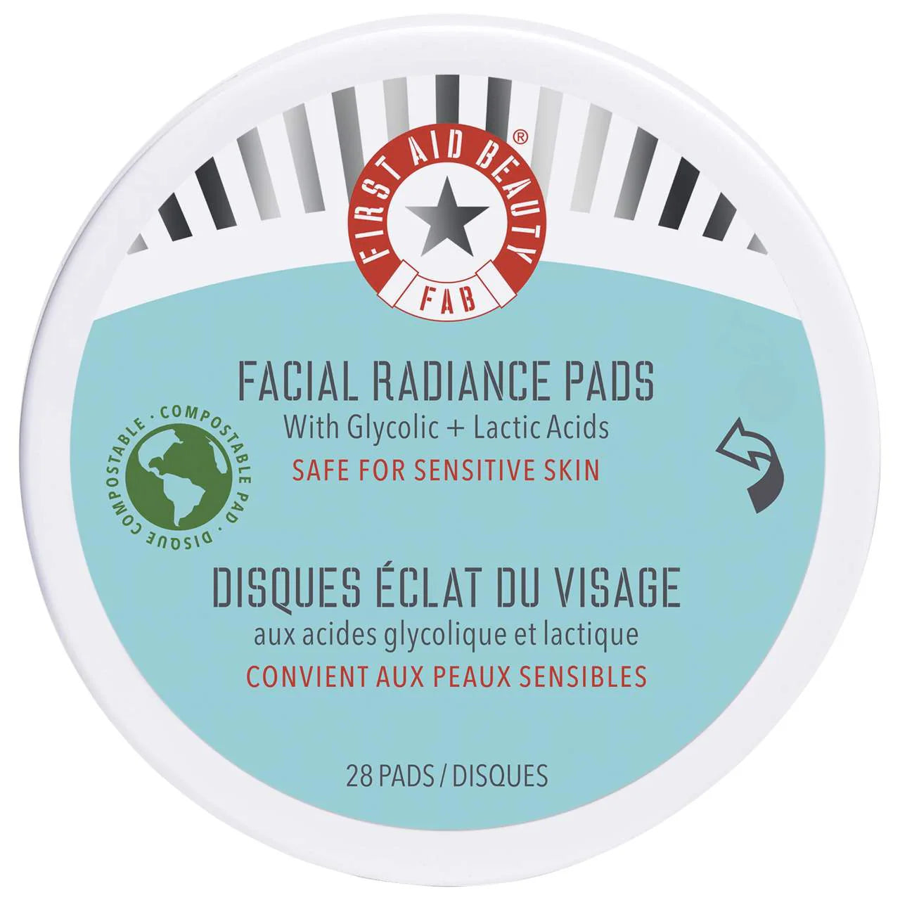 Facial Radiance Pads with Glycolic + Lactic Acids – Exfoliating Pads with AHA