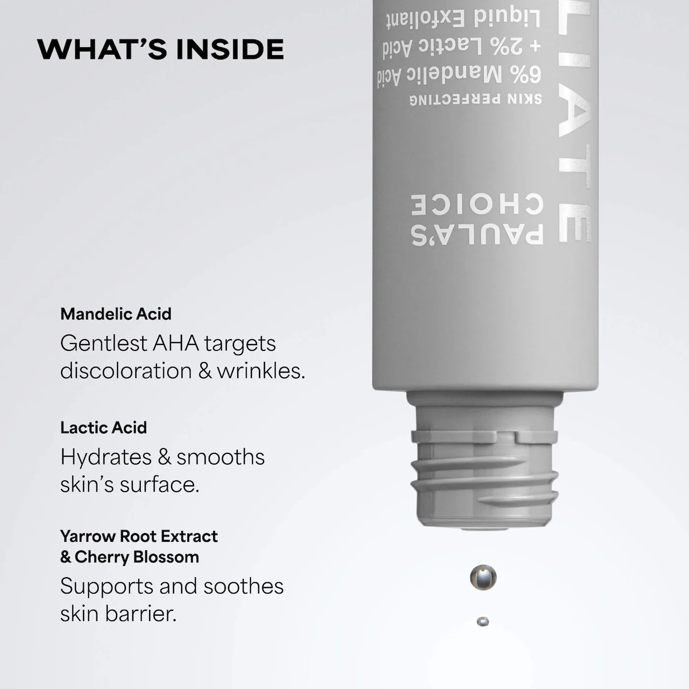 6% Mandelic Acid + 2% Lactic Acid AHA Liquid Exfoliant for Dark Spots, Textured Skin