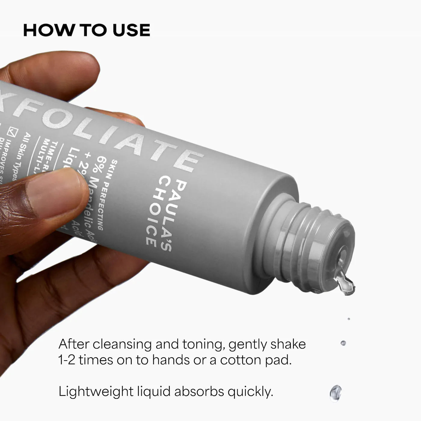 6% Mandelic Acid + 2% Lactic Acid AHA Liquid Exfoliant for Dark Spots, Textured Skin