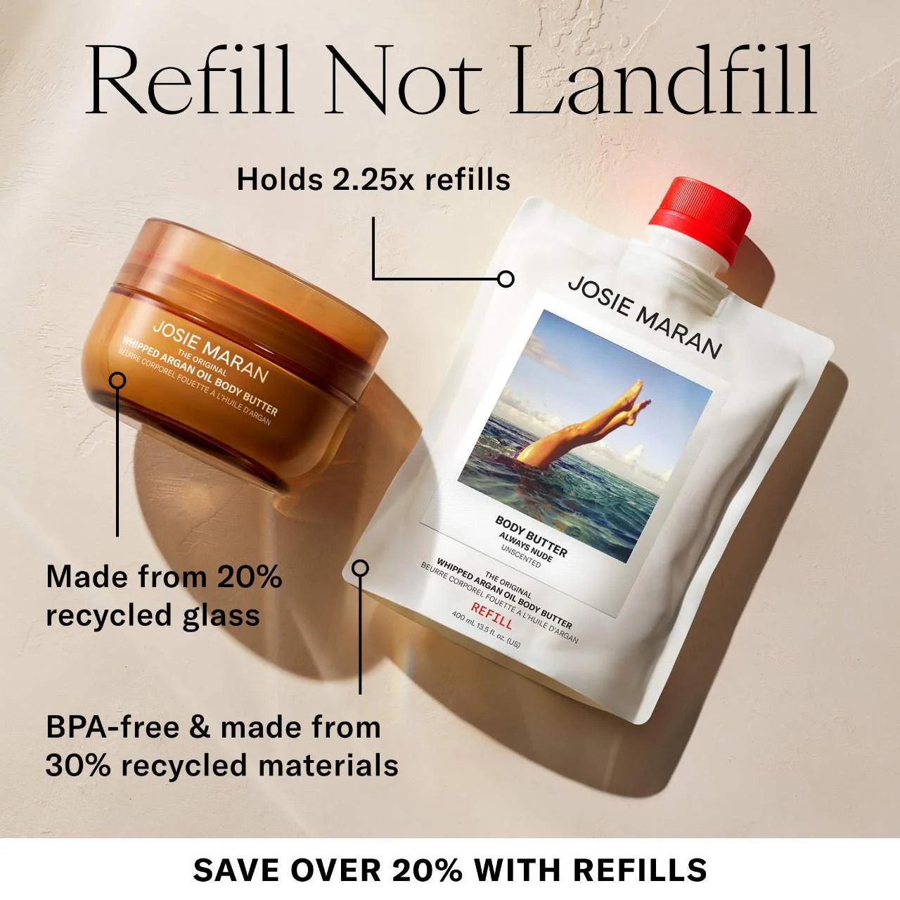 Vanilla Vibezzz - Whipped Argan Oil Refillable Firming Body Butter Jar