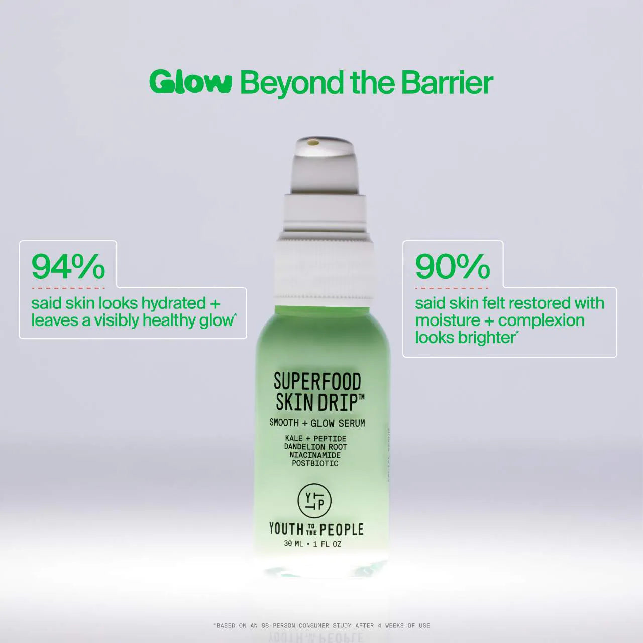 Superfood Skin Drip Smooth + Glow Barrier Serum with Kale + Niacinamide
