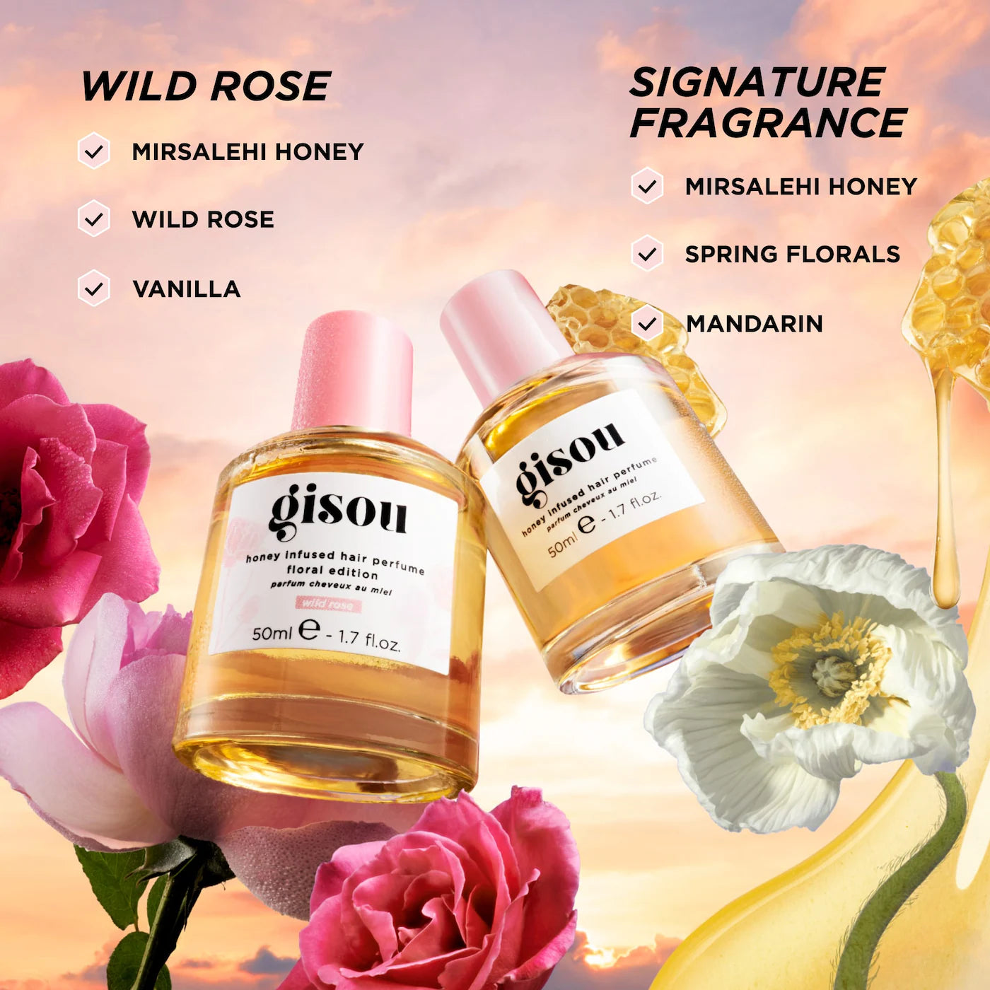 Honey Infused Wild Rose Hair Perfume