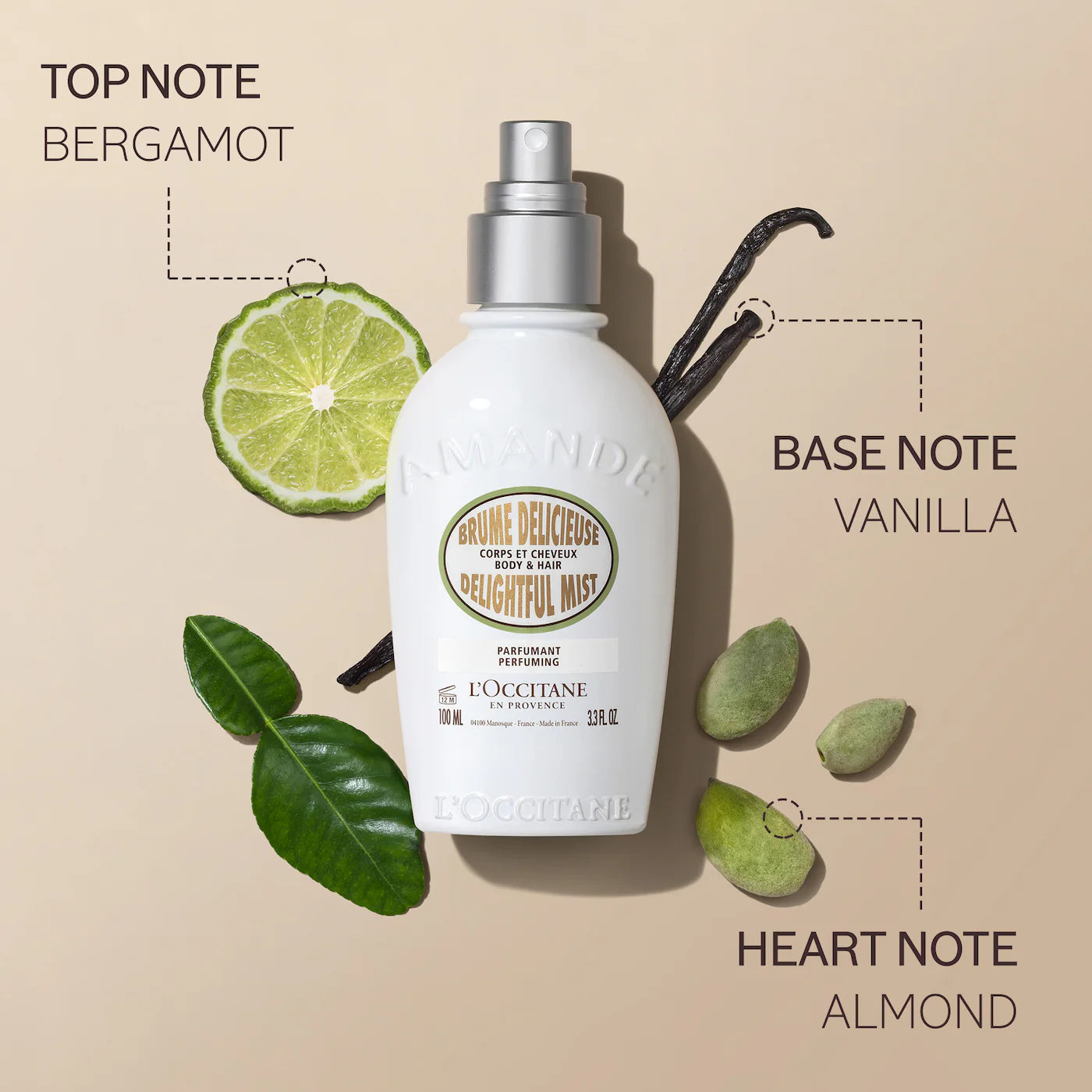 Almond Hair & Body Fragrance Mist