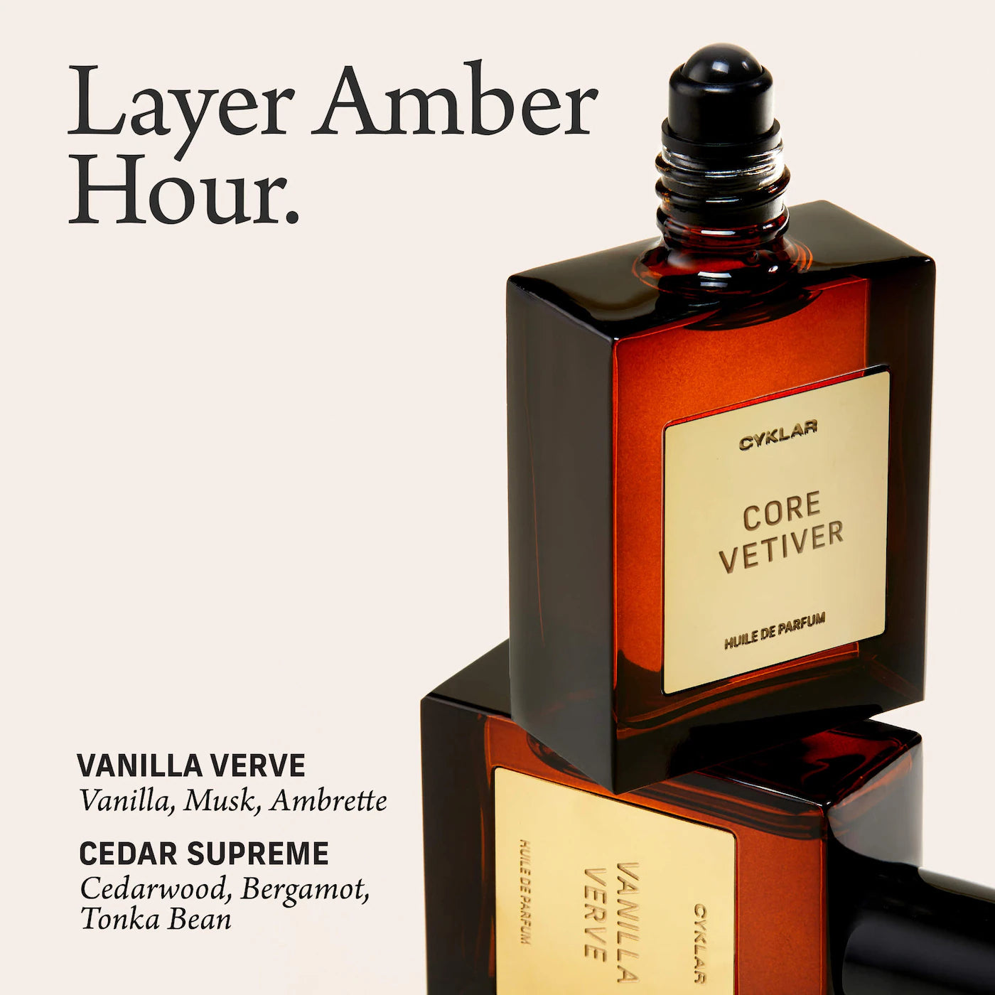Amber Hour Roll-On Perfume Oil with Palo Santo and Tonka Bean