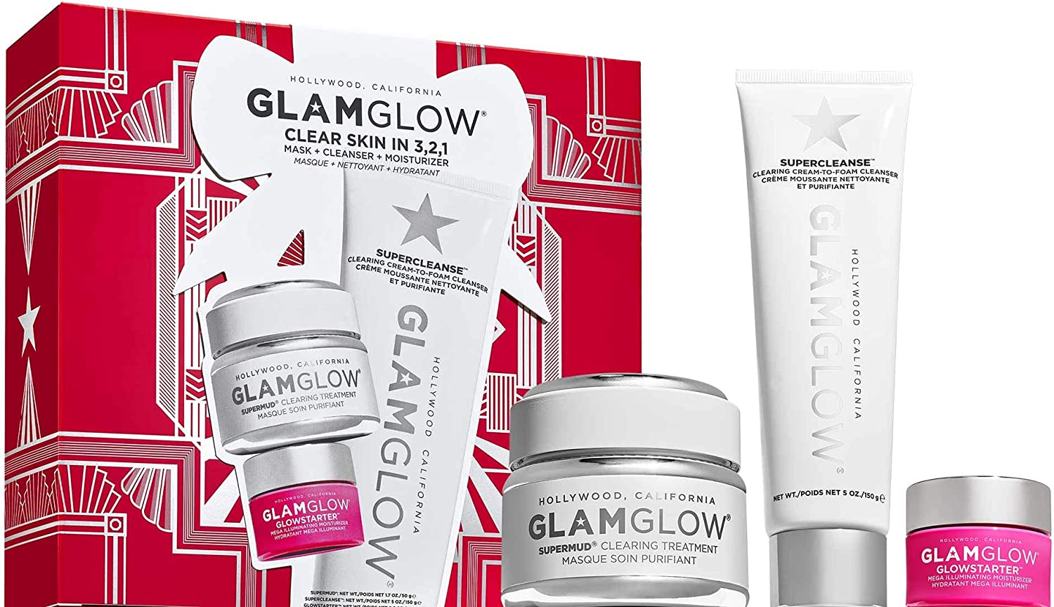 Glam Glow Clear Skin In 3,2,1 Supermud Skincare Set